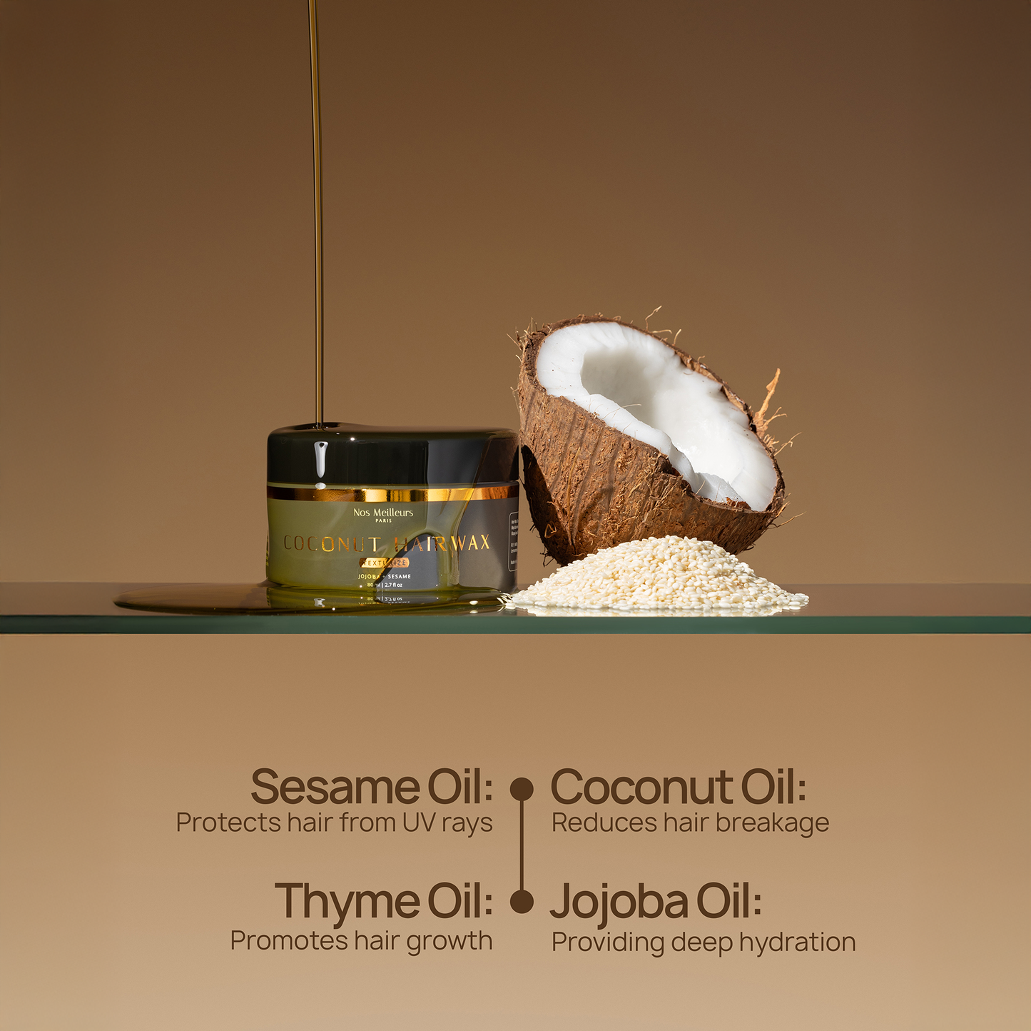 Cire capillaire à la noix de coco